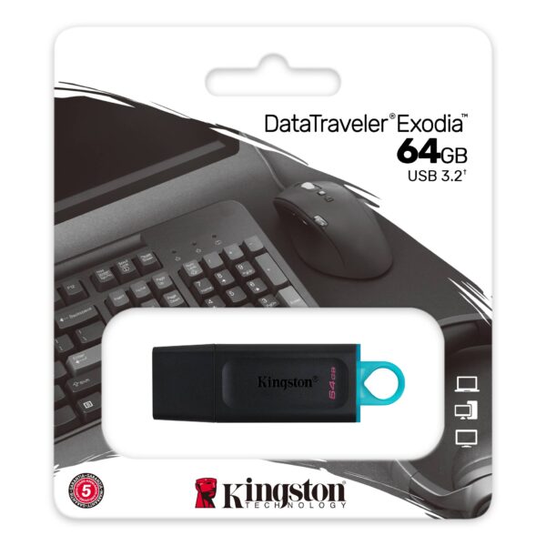 PENDRIVE 64GB KINGSTON DATATRAVEL NEGRO 3.2 - Image 2