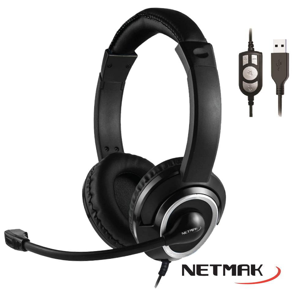 AURICULAR C MIC NETMAK USB PARA PC NM 005 Barrios Computaci n