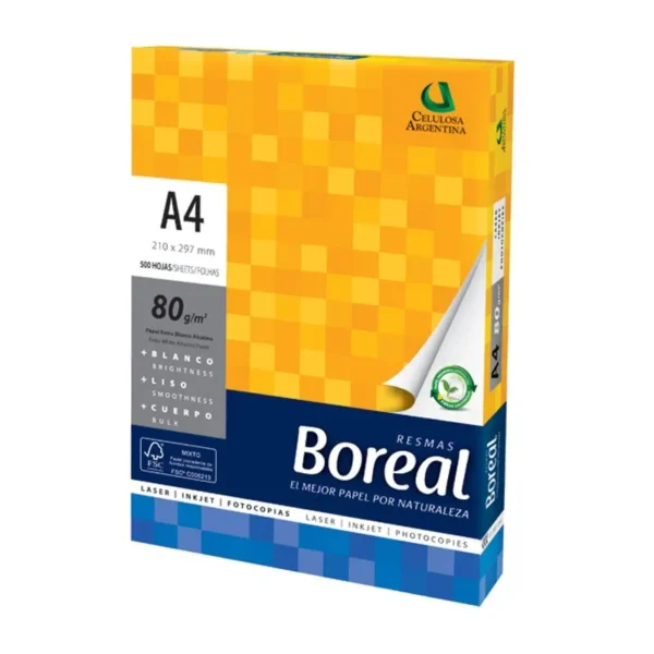 RESMA A4 500 HOJAS BOREAL 80GRS