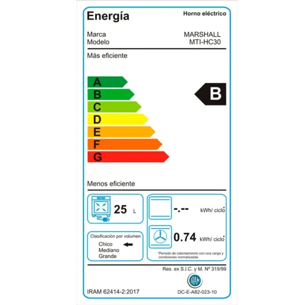 HORNO ELECTRICO MARSHALL 30 LTS 1600W - Image 3