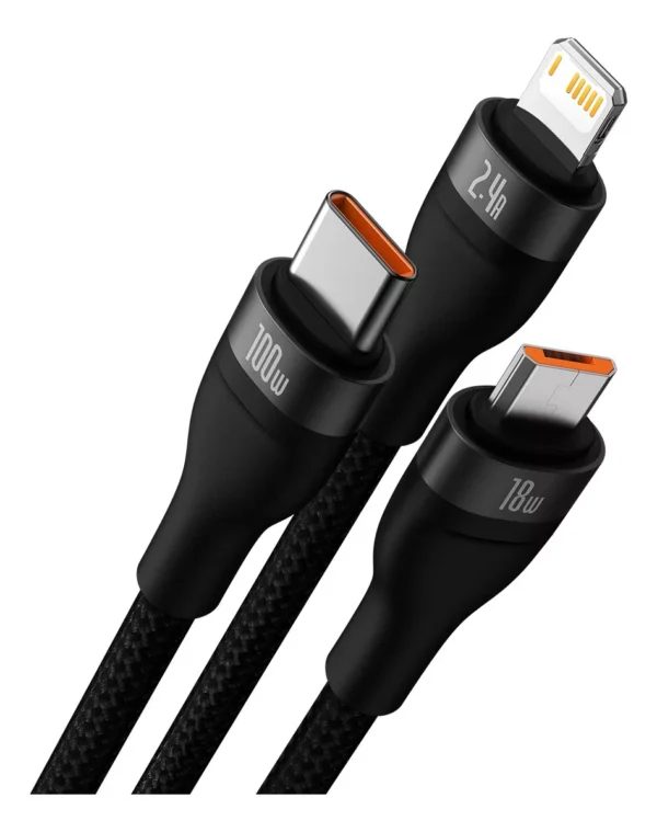 CABLE P/ CELULAR 3 en 1 MICRO USB TIPO C LIGHTNG - Image 2