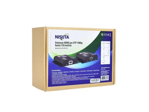 EXTENSOR HDMI X UTP 1080p 120Mts. NISUTA NS-HE120