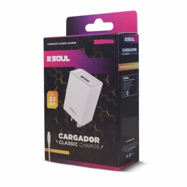 CARGADOR VIAJERO USB SOUL 5V 2.1A CVQ-CUSB