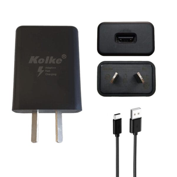 CARGADOR CELULAR KOLKE NEGRO TIPO C USBQC3 23645