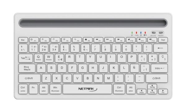 TECLADO DUAL BT RECARGABLE BLANCO NETMAK NM-KB650