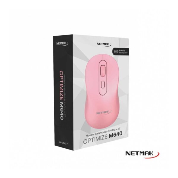 MOUSE DUAL INAL y BT NETMAK NM-M640 ROSA 1600DPI - Image 2