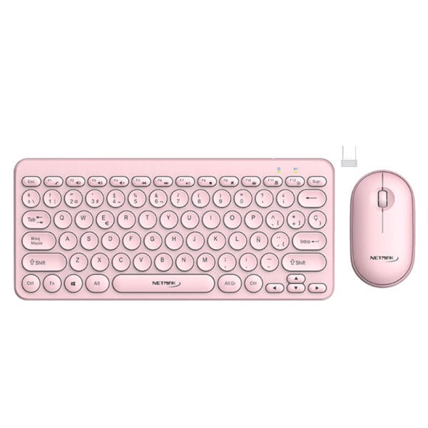 COMBO INAL TECLADO y MOUSE NETMAK NM-KB850-P ROSA