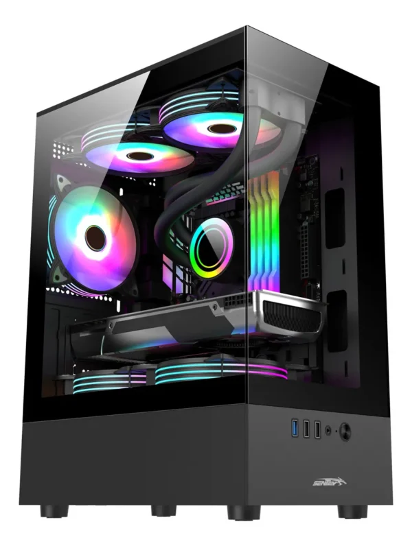 GABINETE GAMER SENTEY H10 ARGB BLACK 6100-ARGB
