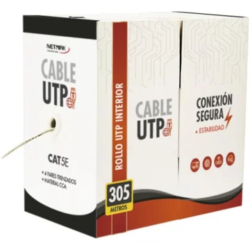 CABLE UTP CAT 5e INT NETMAK 305m CAJA CERRADA NEG