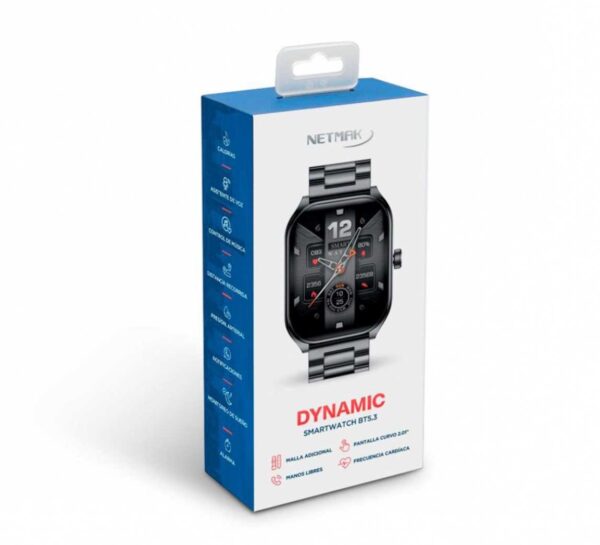 SMARTWATCH NETMAK CURVO METALICO NEGRO NM-DYNAMIC - Image 2