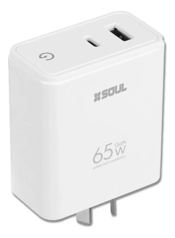 CARGADOR VIAJERO USB+TIPOC 65W CARGA RAPIDA SOUL