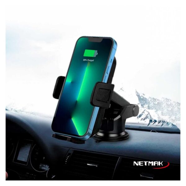 SOPORTE DE CELULAR CARGA INAL P/AUTO NETMAK NMHC42 - Image 3