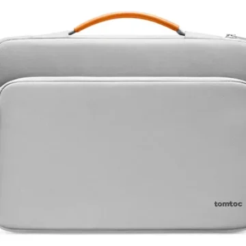 Maletín Tomtoc Notebook 15,6 Pulgadas gris con CornerArmor y cremallera YKK para laptops.