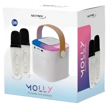 PARLANTE BT + 2 MICROFONOS KARAOKE NETMAK NM-MOLLY