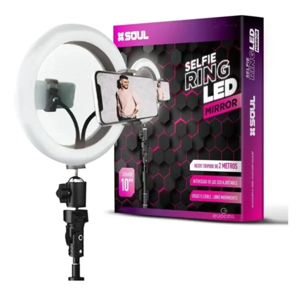 ANILLO LUZ LED SELFIE RING SOUL 11 + TRIPODE 2Mts