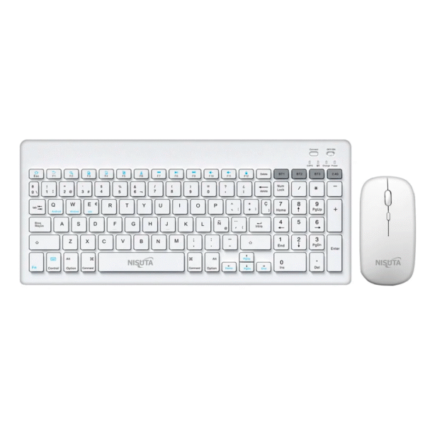 COMBO TECLADO y MOUSE INAL/BT NISUTA NSWI58COBW BLANCO