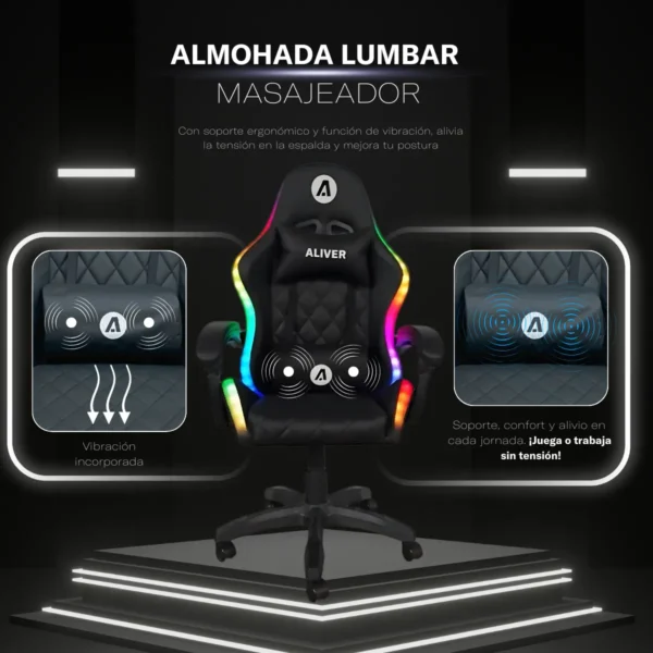 SILLA GAMER ALIVER THRONE S1 PRO NEGRO AL-GC9940 - Image 2