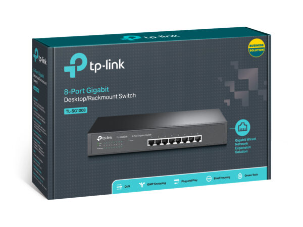 SWITCH TP-LINKK TL-SG1008 8PTOS GIGABIT RACKEABLE - Image 2