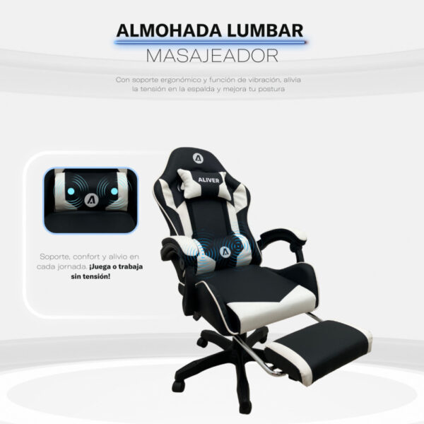 SILLA GAMER ALIVER RAPTOR A1 BLANCA AL-GC9930 - Image 3