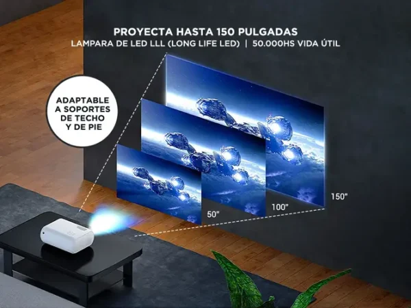 PROYECTOR GADNIC LED SPECTACULAR FHD USB 1200LUM - Image 6