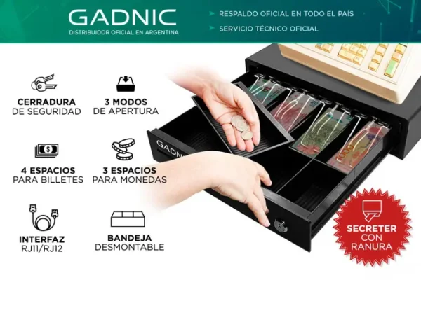 CAJA REGISTRADORA GADNIC G335 AUTO 4 ESPACIOS - Image 2