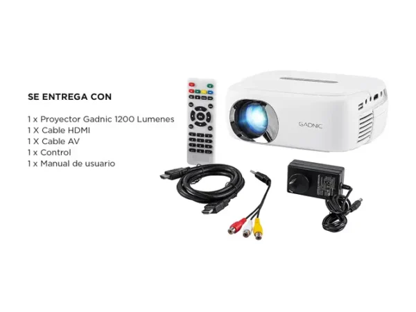 PROYECTOR GADNIC LED SPECTACULAR FHD USB 1200LUM - Image 7