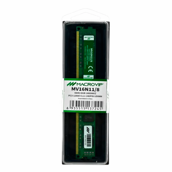 Dd3 8gb 1600mhz Macrovip Pc3-12800 Cl11 Udimm - Image 2