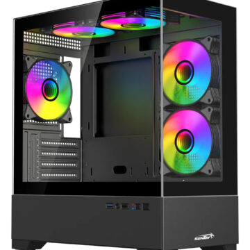 GABINETE SENTEY H30 FULL GLASS MID TOWER NEGRO