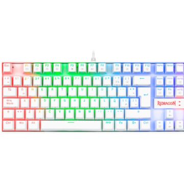 TECLADO GAMER MECANICO REDRAGON KUMARA BLANCO RGB