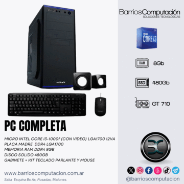 PC ARMADA I3-1000F 8GB 480GB GT-710