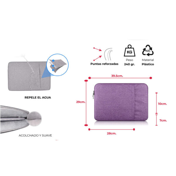 Funda Notebook C/manija 15.6" Lila Skyway Gm6099 - Image 2