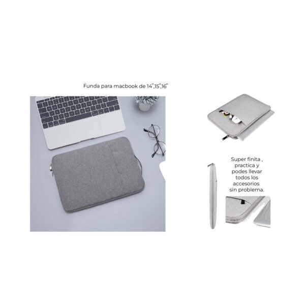 Funda Notebook C/manija 15.6" Gris Skyway Gm6097 - Image 3