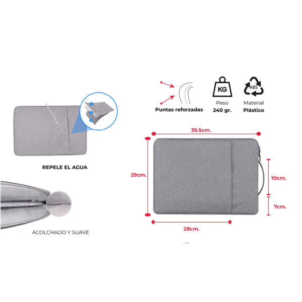 Funda Notebook C/manija 15.6" Gris Skyway Gm6097 - Image 2