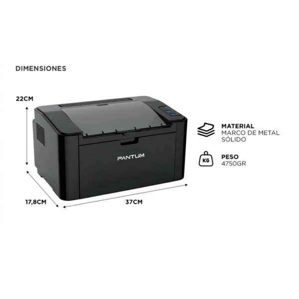 IMPRESORA LASER MONOCROM PANTUM P2500 - Image 5
