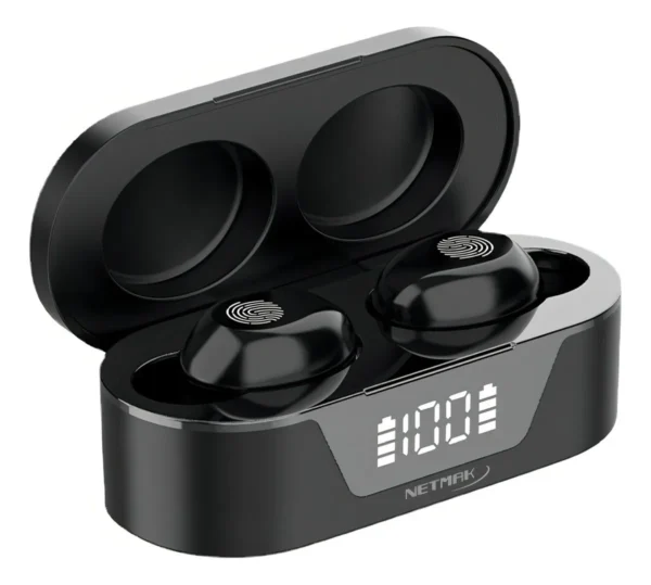 AURICULAR BT IN-EAR NETMAK NM-BIZA BT5.0 NEGRO