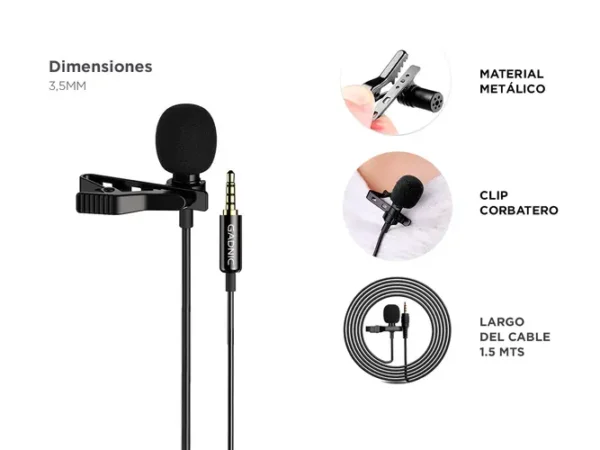 MICROFONO CORBATERO GADNIC CROF066 PLUG 3.5mm - Image 3
